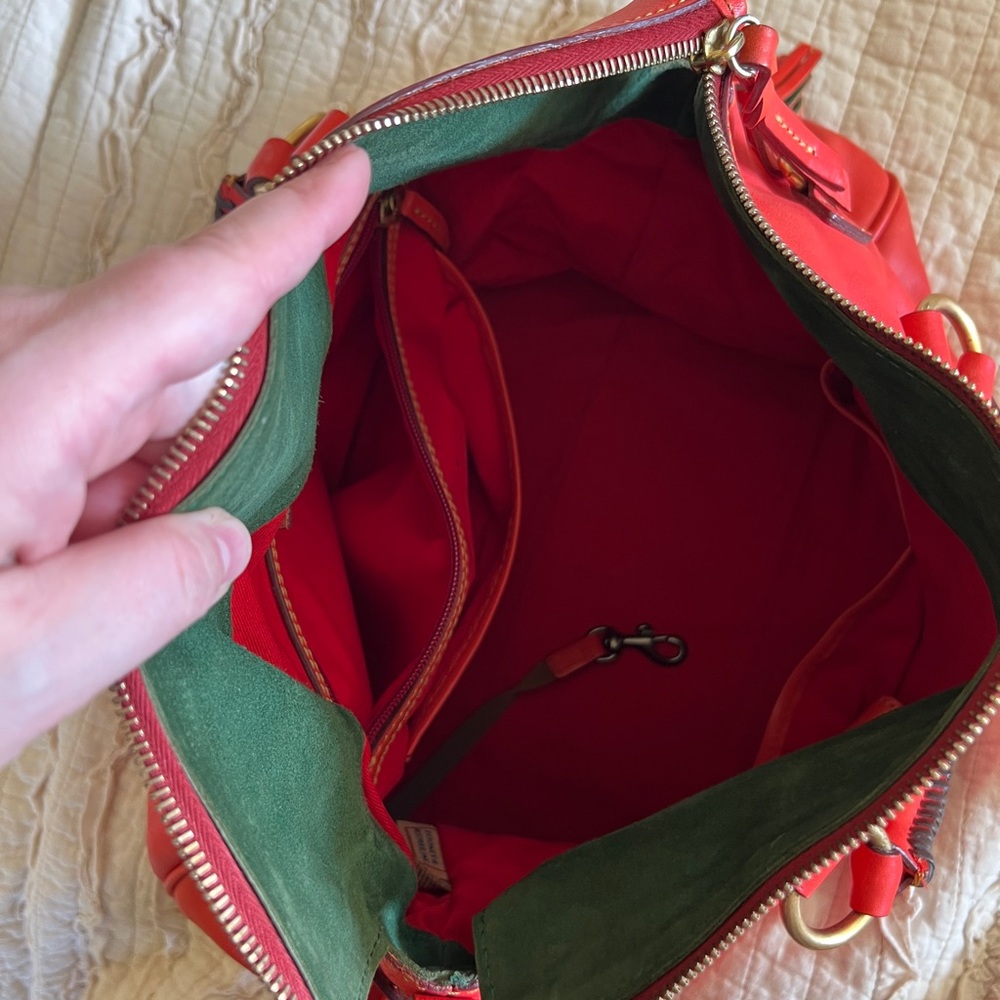 Dooney & Bourke Vibrant Red Florentine Leather Satchel - Picture 10 of 12